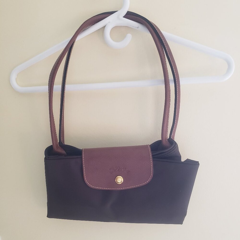 Longchamp Black and Brown Shoulder Bag